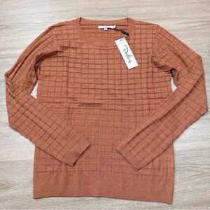 Darling London Margery copper waffle Grid Pattern Sweater US8 NWT